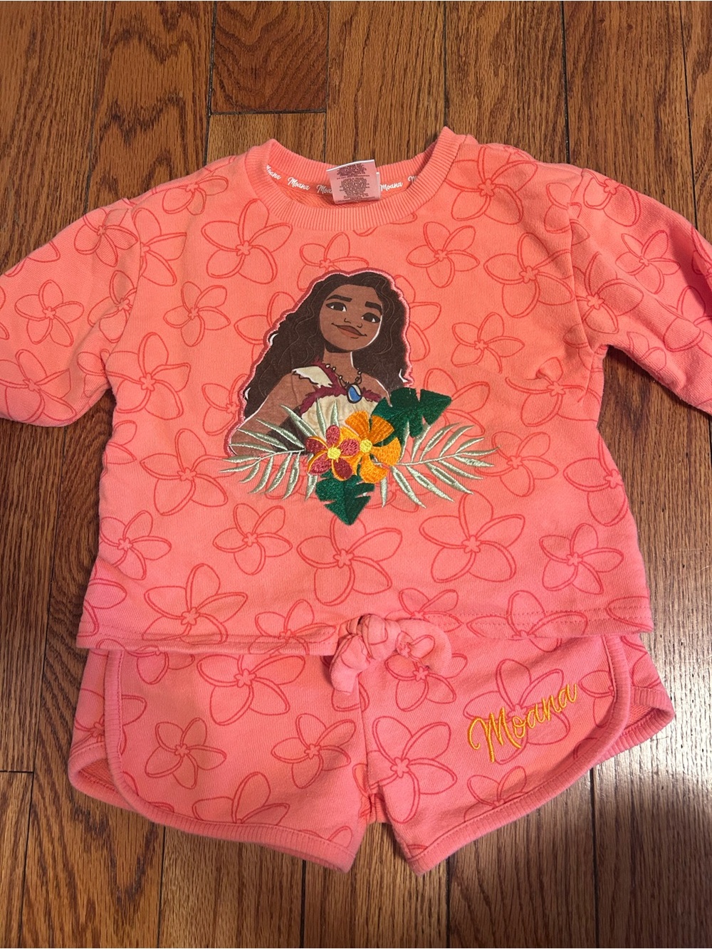 Pink Floral Kids Moana 2 Set